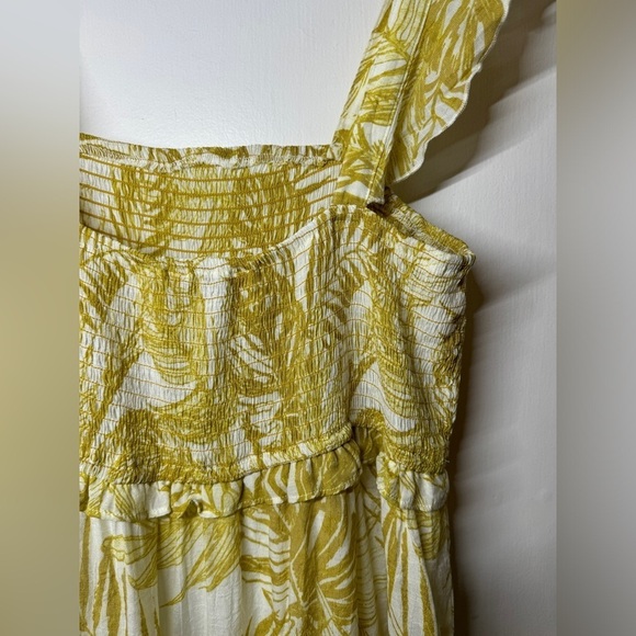 Nanette Nanette Lepore Maxi Tiered Ruffle Tropical Floral Palm White Dress 12 - Picture 5 of 13